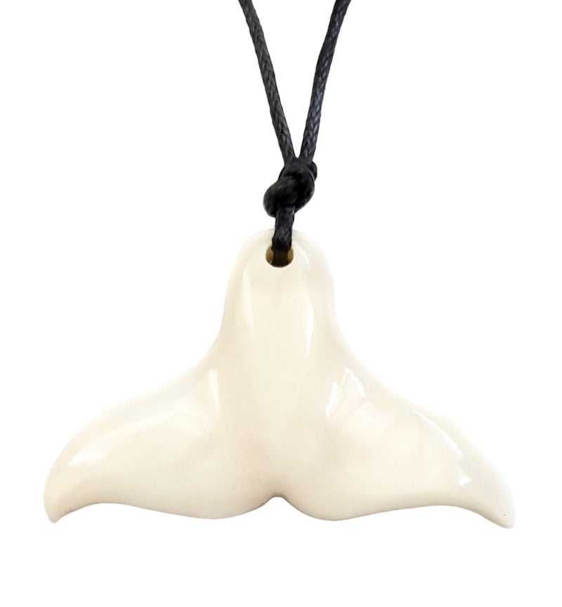 Swimmi Whale Tail Bone Necklace for Women Men  Hand Carved Bone Whale Tail Necklace Necklace Handmade Maori Lucky Whale Tail Bone Jewelry DA378 - Image 5